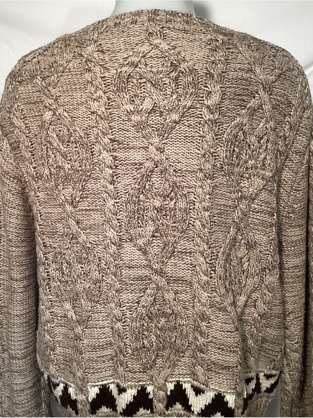 Polo Ralph Lauren Women’s Cable Knit Sweater Aztec Design Trim Size XL - Picture 6 of 15